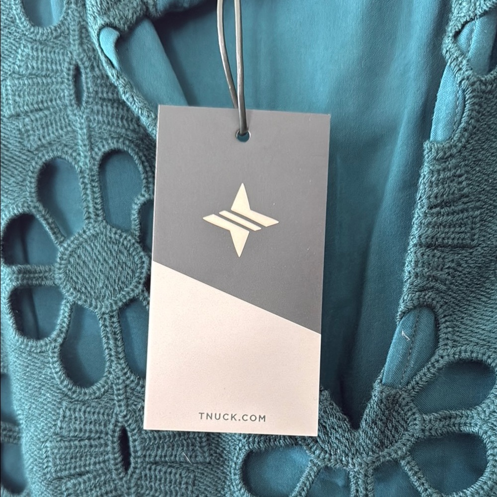Tuckernuck Dark Teal Eyelet Long-Sleeve Dress - Picture 2 of 4